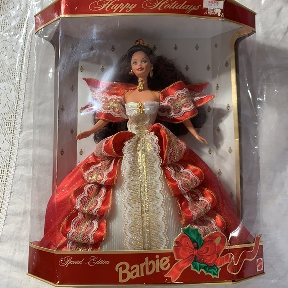 Mattel special edition Barbie happy holidays brunette 10th anniversary doll nib - Picture 10 of 10